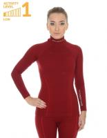 Brubeck Футболка женская дл.рукав Wool Merino 78% Бордо в Кемерове