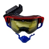 AiM Очки снегоходные с магнитной линзой и подогревом (PRO) 31-107 Accu Heated Red-Blue Glossy в Кемерове