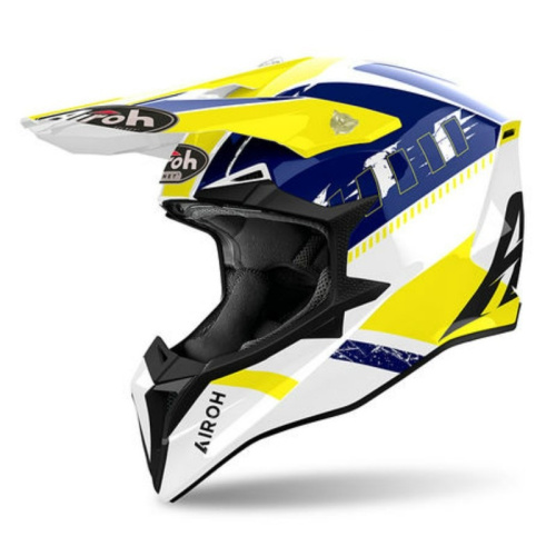 Airoh Мотошлем Wraaap Feel Yellow/Blue Gloss в Кемерове
