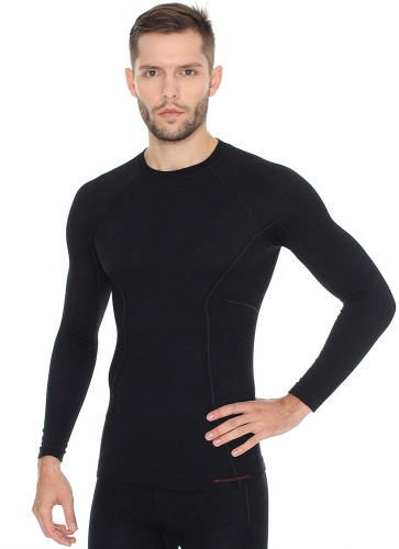 Brubeck Футболка мужская Active Wool Черный в Кемерове